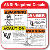 ANSI required waste decals