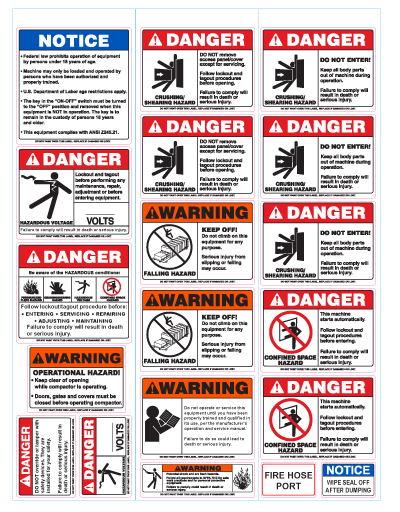 Compactor Sticker Set