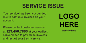 Service Issue Sticker - Suspended Service Format