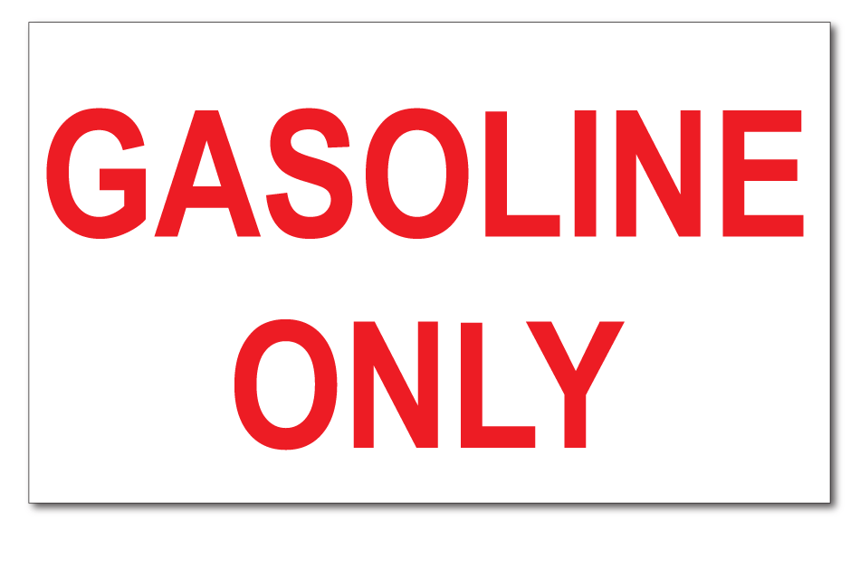 gasoline-only-sticker
