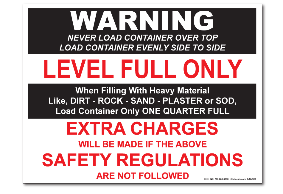 level-full-only-never-load-over-top-of-container-sticker