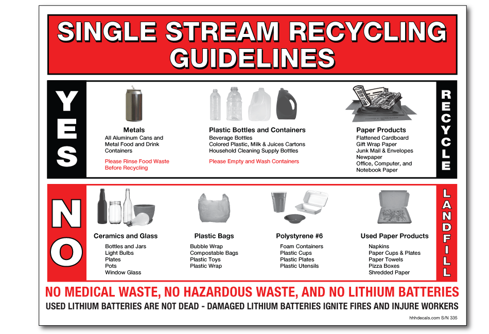 Single Stream No Glass Sticker